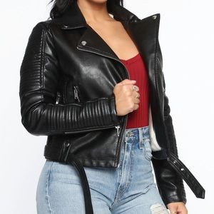 Fashion Nova Can’t Stop Me Now PU Leather Jacket